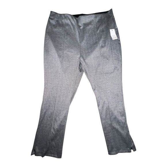 Ophelia Roe Plus Size Leggings Hi Waist Skinny Black White Herringbone 2X NWT - Picture 1 of 8
